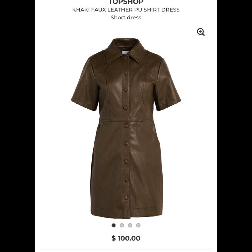 Topshop Faux Leather Shirt Dress